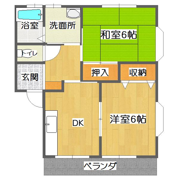 広島県福山市大門町４（アパート）の賃貸物件の間取り