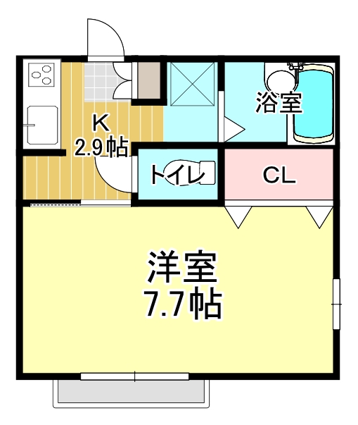 岩沼市中央のアパートの間取り