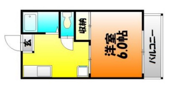 岡山市北区京橋町のアパートの間取り