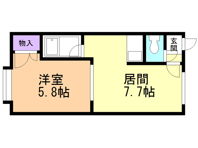 苫小牧市音羽町のアパートの間取り