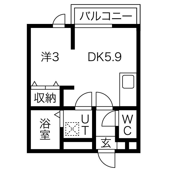 岩沼市相の原のアパートの間取り