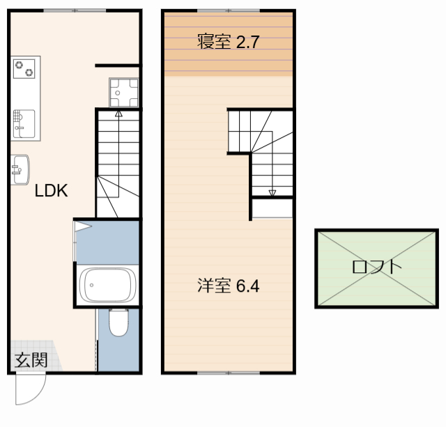 刈谷市天王町のアパートの間取り