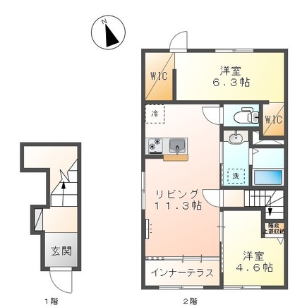 東京都多摩市永山６（アパート）の賃貸物件の間取り