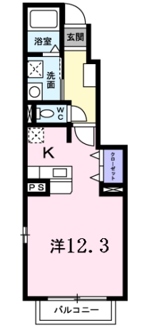 名古屋市南区元鳴尾町のアパートの間取り