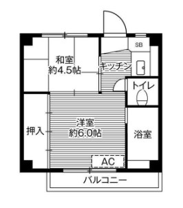 倉敷市福田町浦田のマンションの間取り