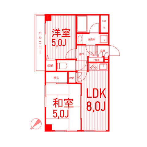 横浜市保土ケ谷区上星川のマンションの間取り