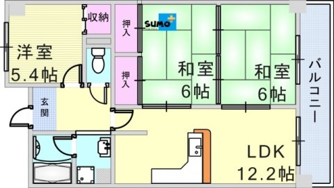 シティハイツ鈴蘭台の間取り