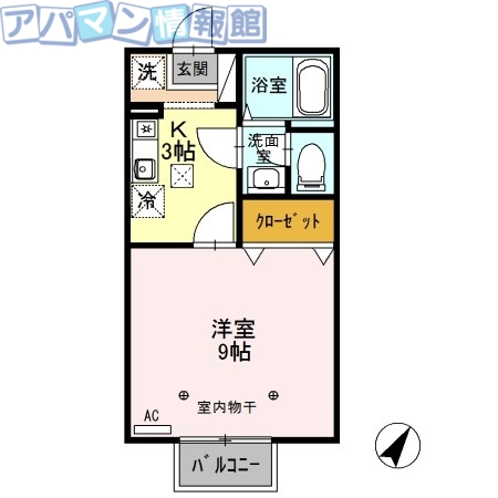 【新潟市秋葉区程島のアパートの間取り】