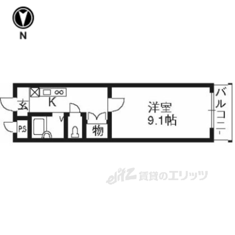 京都市南区吉祥院井ノ口町のマンションの間取り