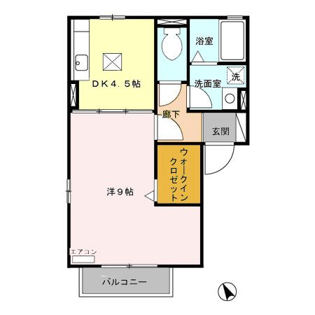 静岡市清水区草薙杉道のアパートの間取り