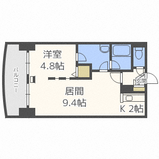 札幌市中央区南二条西のマンションの間取り