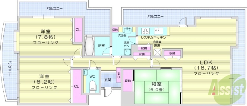 PRIME URBAN円山北四条の間取り