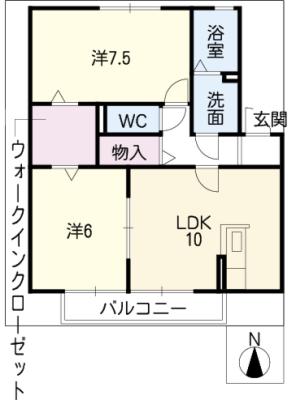 カトル　セゾンＢの間取り