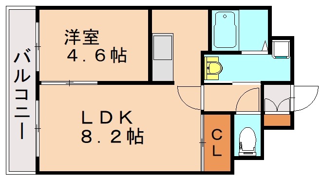 【北九州市若松区中畑町のマンションの間取り】