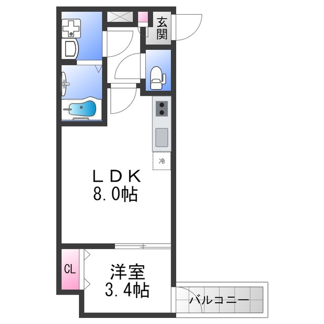 大阪市平野区平野市町のアパートの間取り