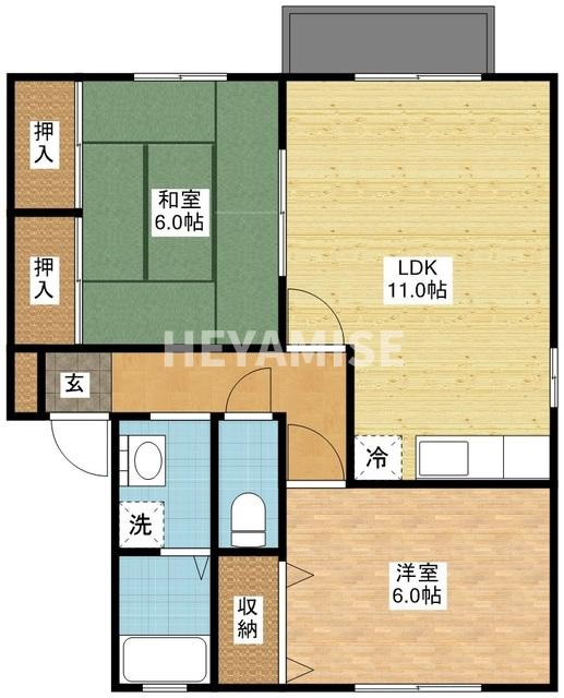 大村市溝陸町のアパートの間取り