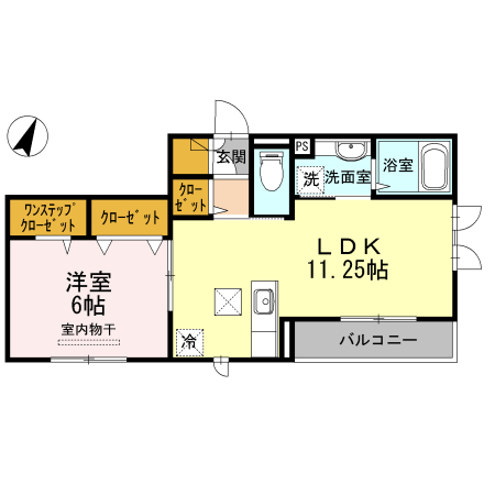 鹿児島市下荒田のアパートの間取り