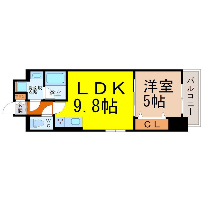 名古屋市熱田区新尾頭のマンションの間取り