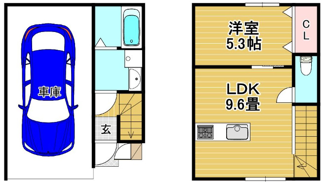 【八女市室岡のアパートの間取り】