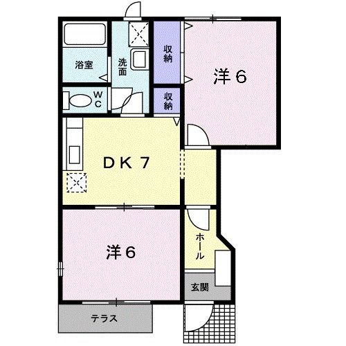 坂井市丸岡町霞町のアパートの間取り