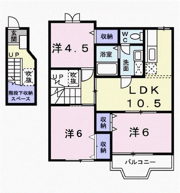 加東市上滝野のアパートの間取り