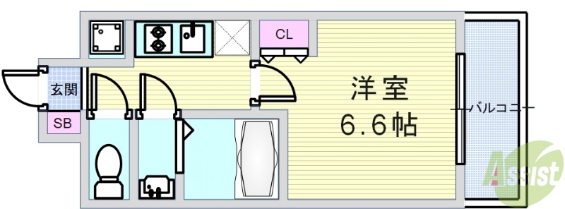 【クリスタルグランツ東天満の間取り】