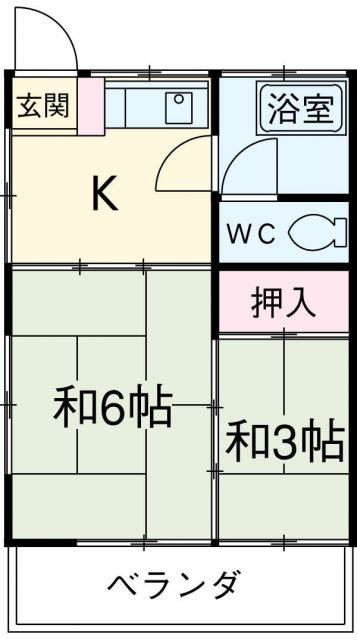 小金井市中町のアパートの間取り