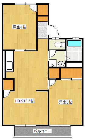 加古川市平岡町新在家のアパートの間取り