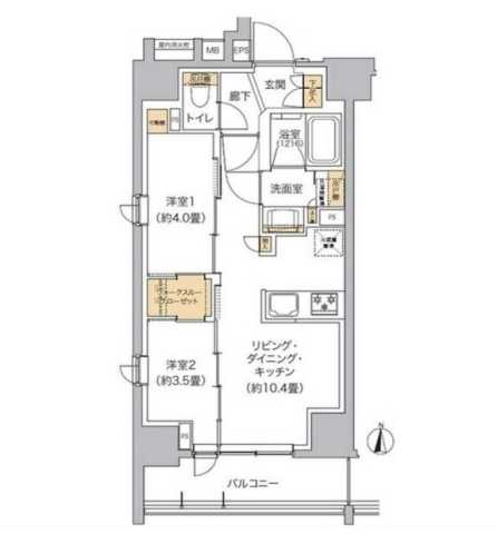 豊島区東池袋のマンションの間取り