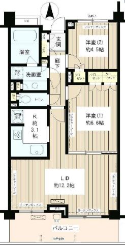 世田谷区成城のマンションの間取り