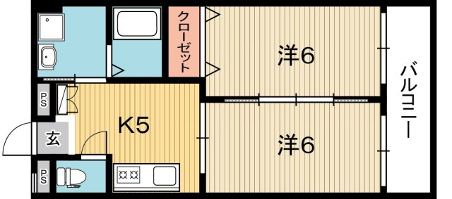 高知市稲荷町のマンションの間取り