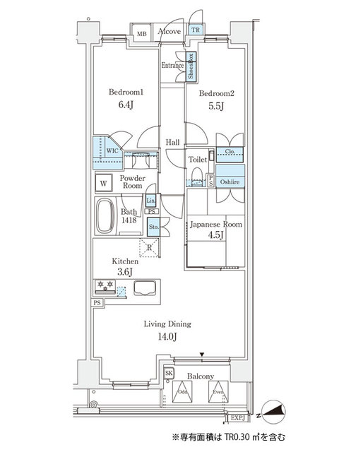 パークシュロス芦屋の間取り