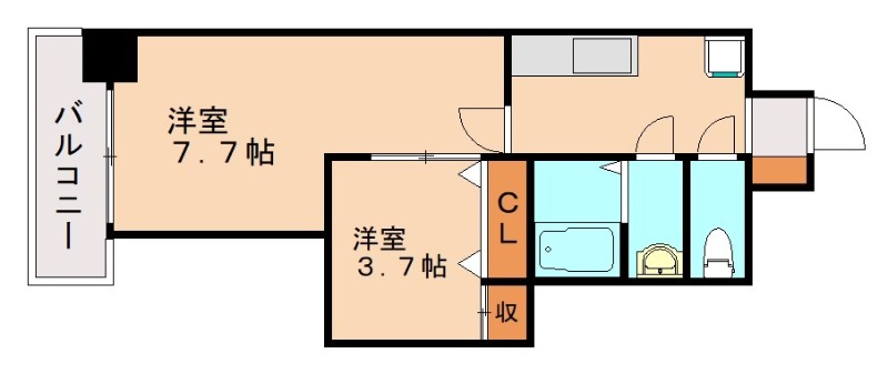 北九州市小倉北区堺町のマンションの間取り