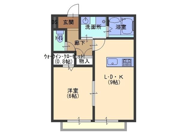 木津川市州見台のアパートの間取り