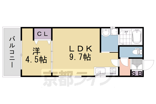 向日市鶏冠井町のアパートの間取り