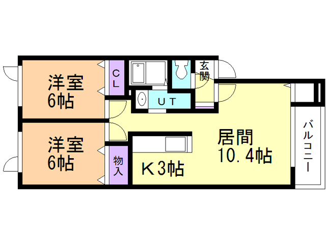 苫小牧市見山町のアパートの間取り