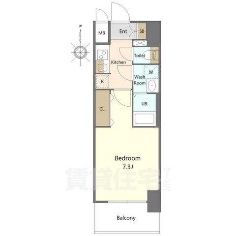 S-RESIDENCE亀島駅前ascentの間取り