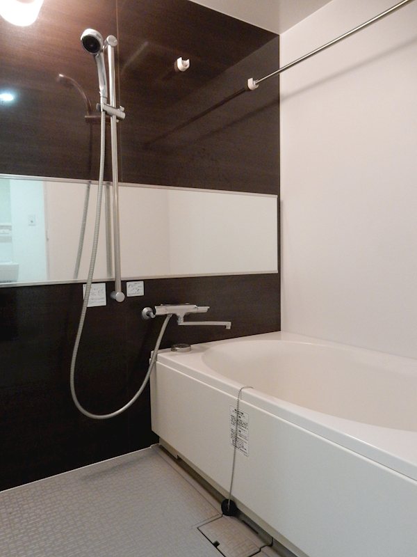 バス・シャワールーム　高温差湯式追焚機能付き、低層タイプの浴槽