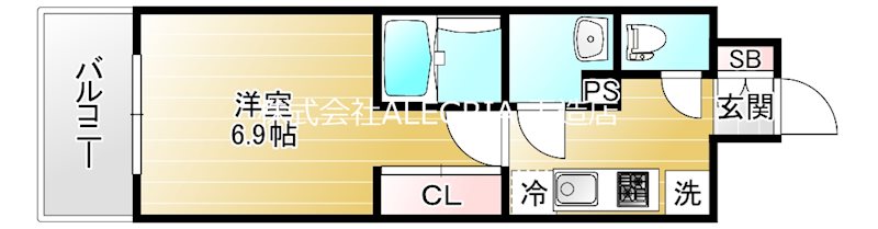 ＪＲ大阪環状線 鶴橋駅 徒歩3分 9階建 築5年の間取り写真