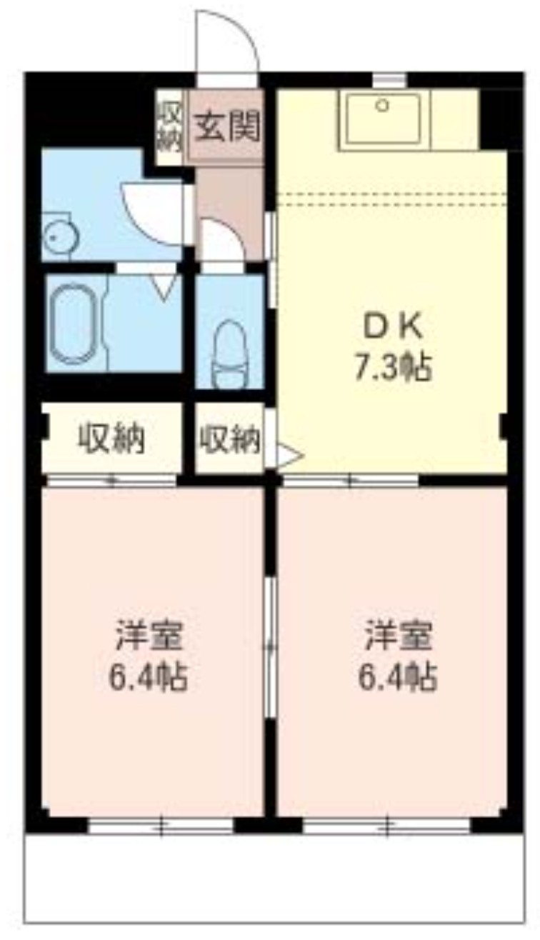 リヴェールII 2DK~46平米の間取り写真