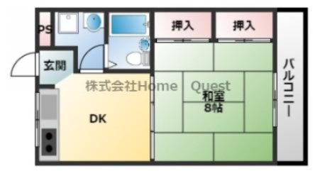 地下鉄谷町線 喜連瓜破駅 徒歩10分 4階建 築29年の間取り写真