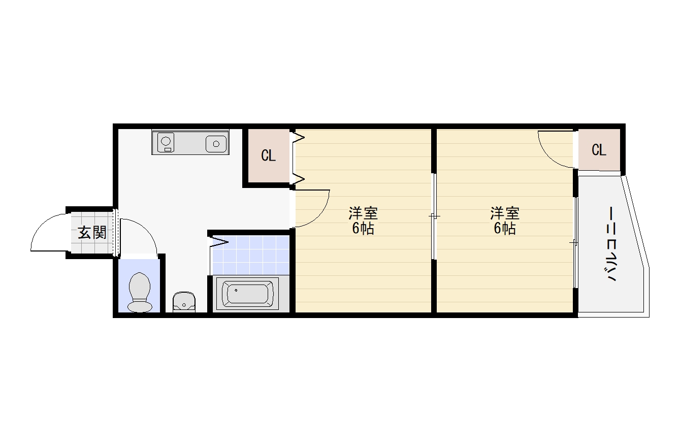地下鉄谷町線 長原駅 徒歩2分 8階建 築31年の間取り写真