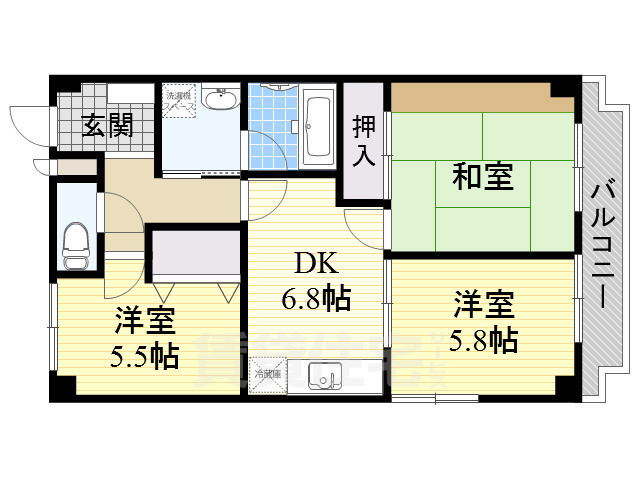 南海泉北線 深井駅 徒歩20分 4階建 築32年の間取り写真