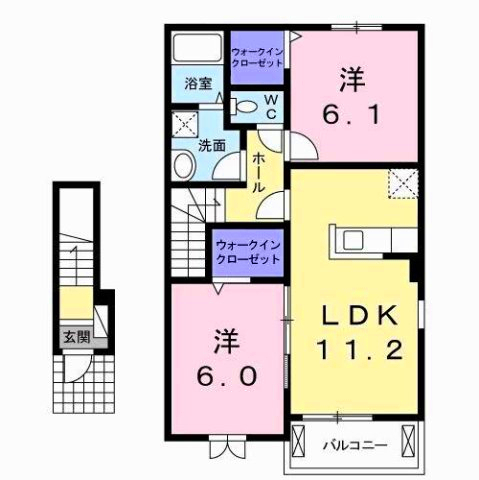 ＪＲ高徳線 板野駅 徒歩3分 2階建 築10年の間取り写真