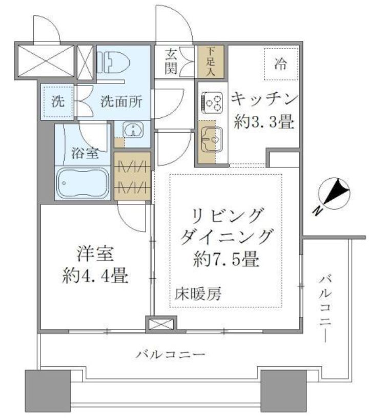 グラーサ白金高輪の間取り写真