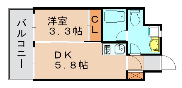 地下鉄空港線 中洲川端駅 徒歩10分 15階建 築20年の間取り写真