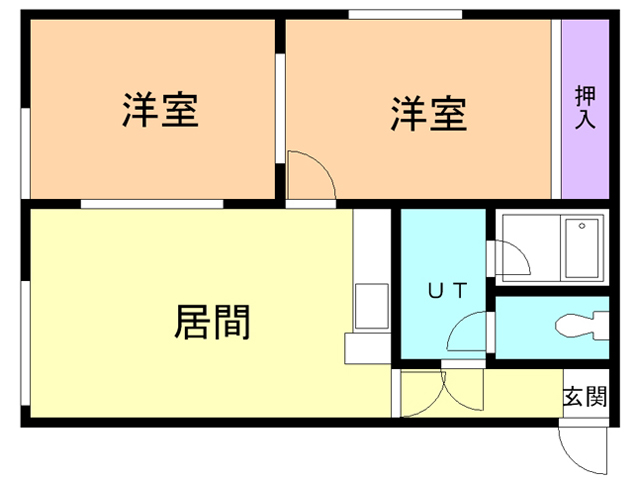 苫小牧市柏木町のアパートの間取り