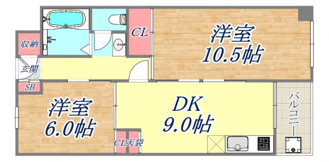 夢野ハイタウン1号棟の間取り