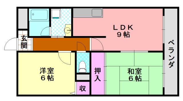 大阪市平野区平野西のマンションの間取り