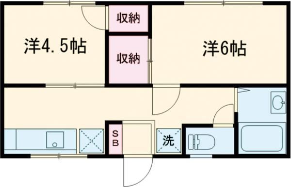 八王子市元八王子町のアパートの間取り